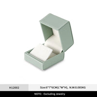 Écrin bague simili cuir vert sauge — vue 9