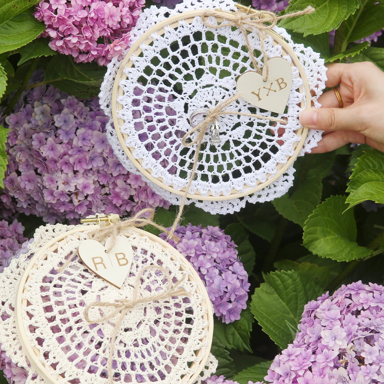 Porte alliance crochet initiales personnalisé