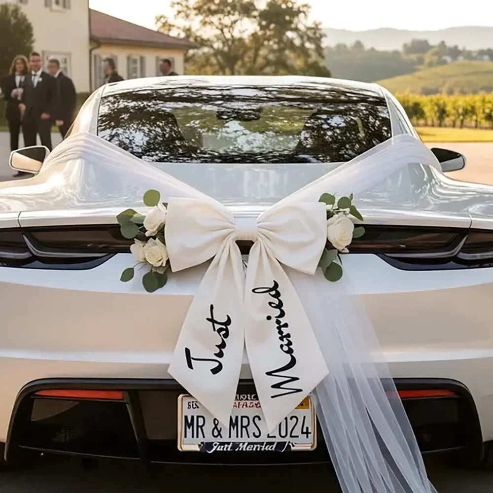 Grand Nœud Décoration Voiture Mariage — vue 6