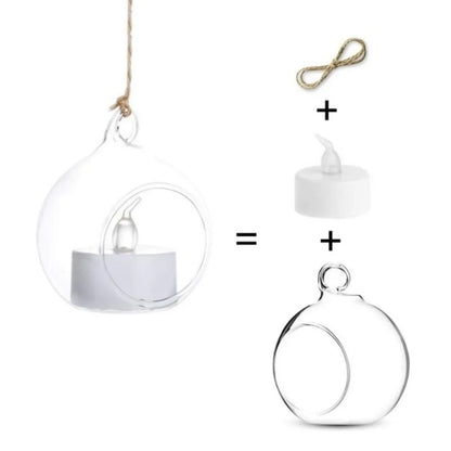 Photophores Suspendus Boule de Verre Mariage