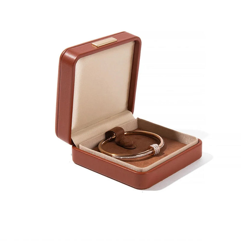 Boîte bague simili cuir boucle dorée — vue 7