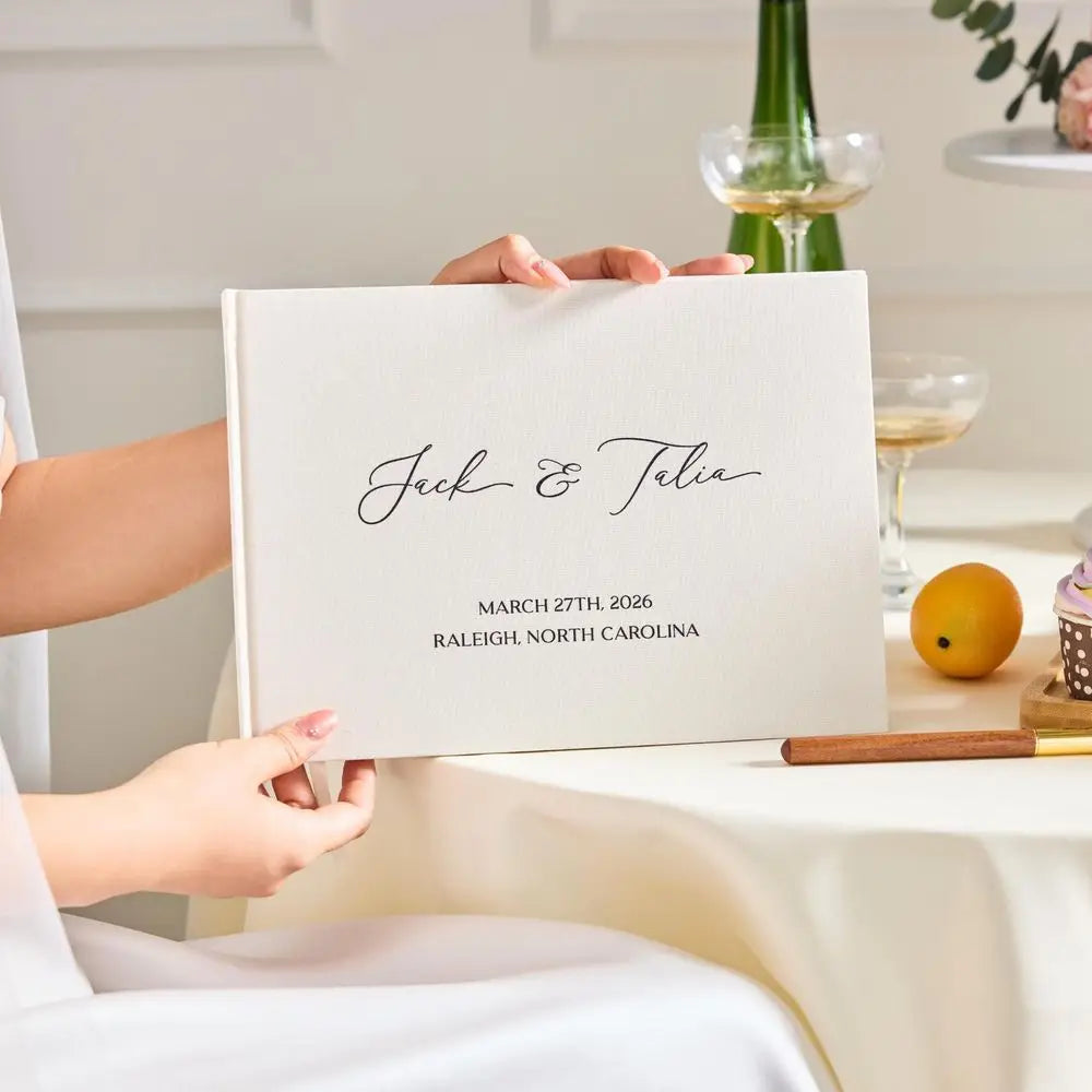 Livre d'Or Mariage Personnalisé Format A4 avec Stylo
