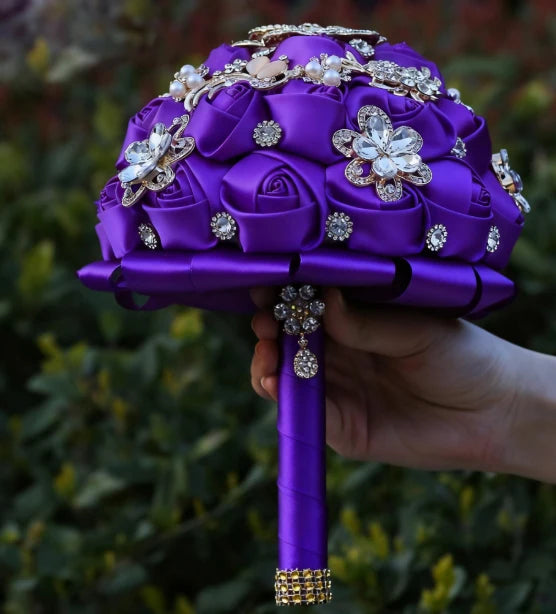 Bouquet de mariée satin et strass — vue 7
