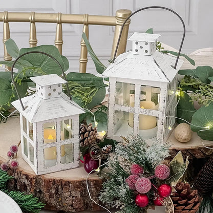 Lanterne Mariage Champêtre Blanche Décorative