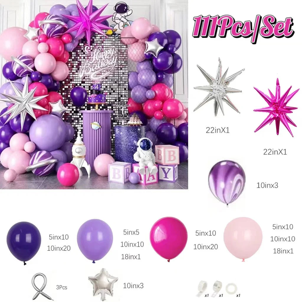 Kit arche de ballon mariage rose et violet