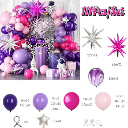 Kit arche de ballon mariage rose et violet