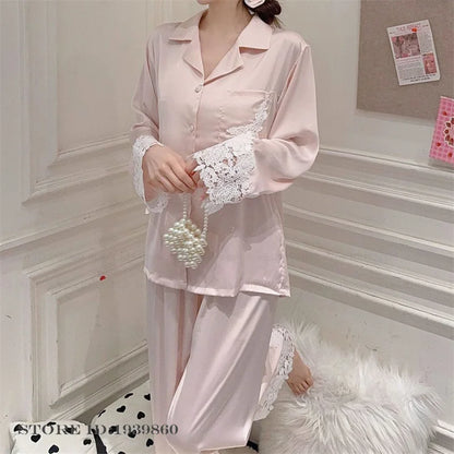 Pyjama Satin Mariée en Dentelle