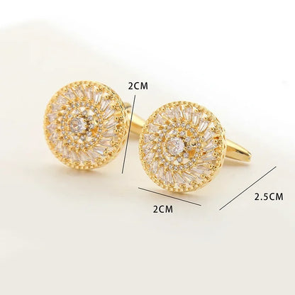 Boutons de manchette mariage rosace zircon — vue 4