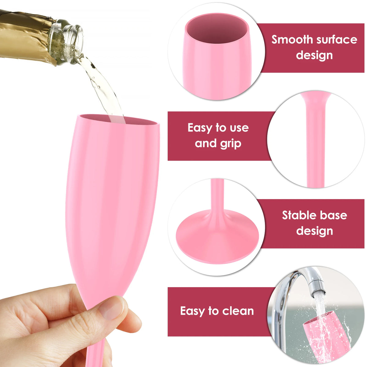 12 Flûtes Champagne Mariage Plastique — vue 2
