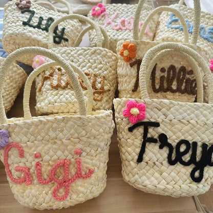 Sac en Paille Personnalisé Demoiselle d'Honneur