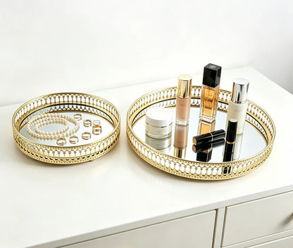 Plateau Miroir Doré Ajouré Mariage