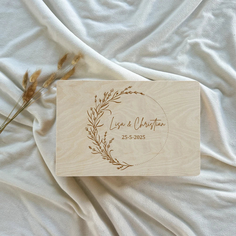 Boîte souvenir mariage bois personnalisée