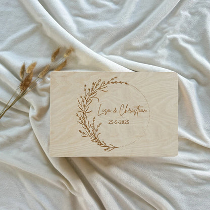Boîte souvenir mariage bois personnalisée