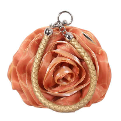 Sac pochette mariée fleur de rose