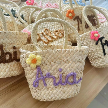 Sac en Paille Personnalisé Demoiselle d'Honneur