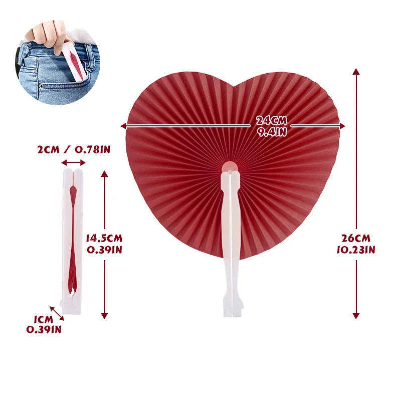 Éventail mariage cœur pliable coloré — vue 8