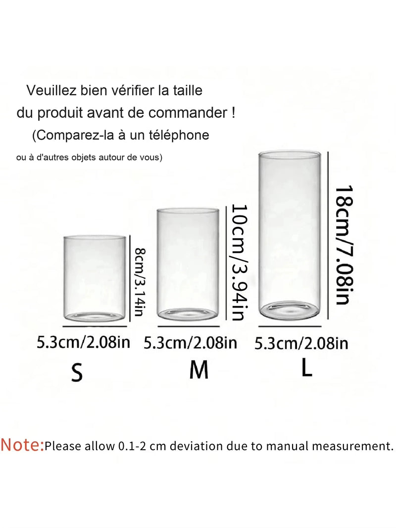 Bougeoir Mariage Photophore en Verre — Set de 3 (S + M + L)