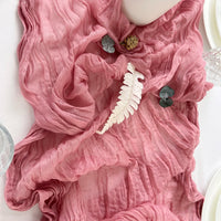 Chemin de Table Mariage en Gaze Froissée — Rouge