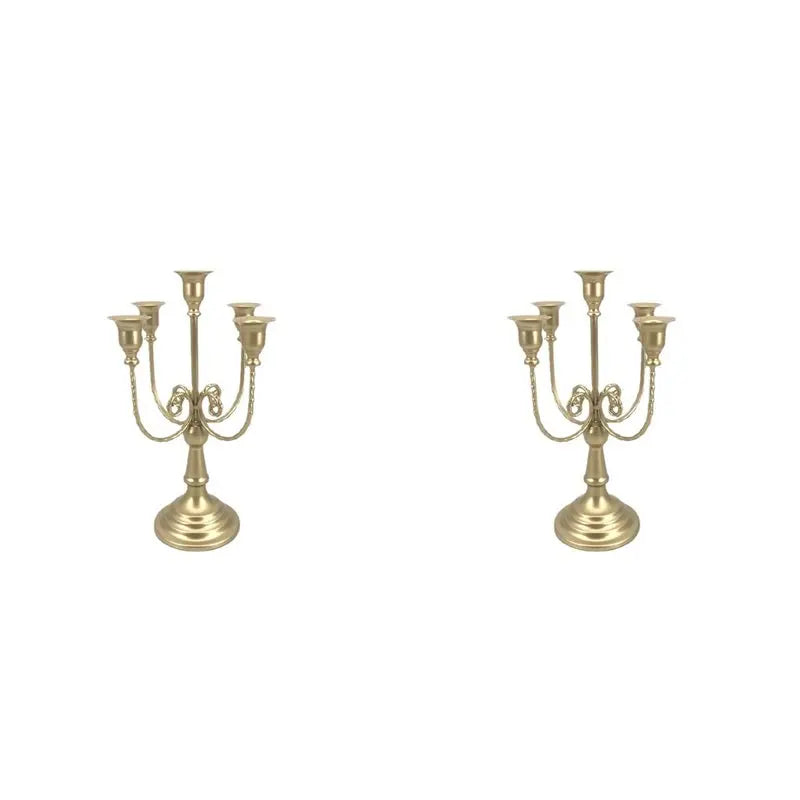 Duo de Bougeoirs Mariage Vintage Dorés