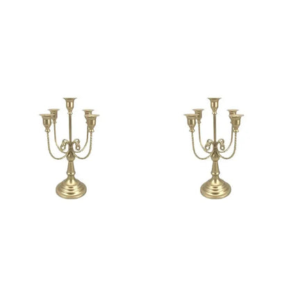 Duo de Bougeoirs Mariage Vintage Dorés