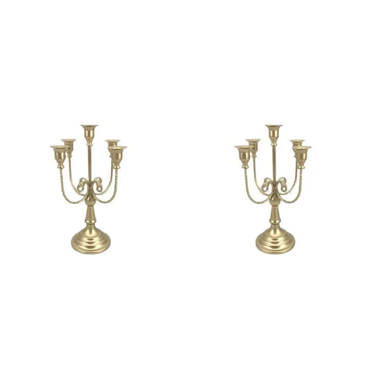 Duo de Bougeoirs Mariage Vintage Dorés
