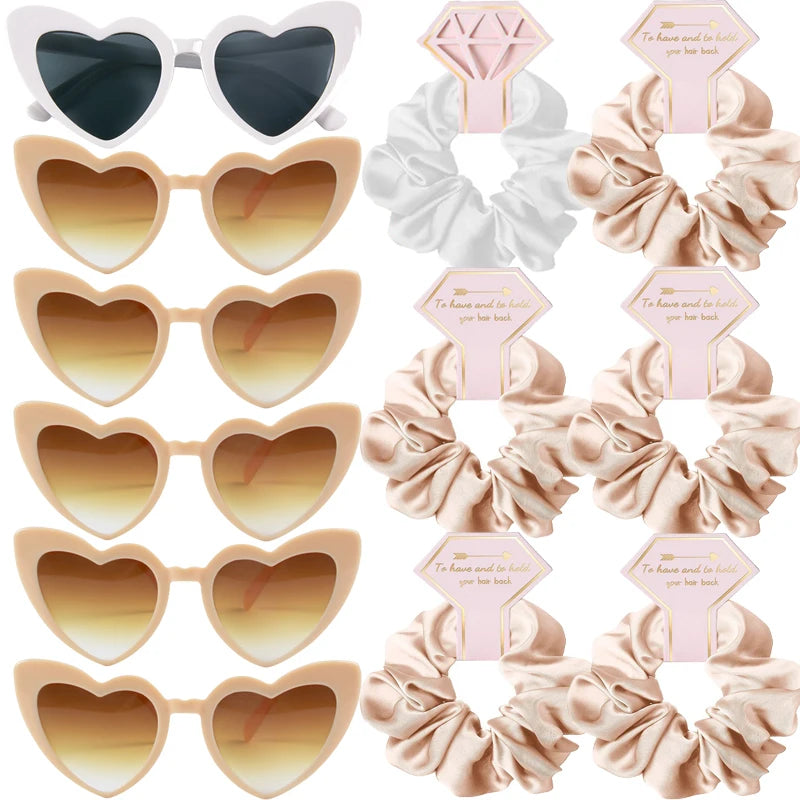 Lot lunettes cœur et chouchous EVJF