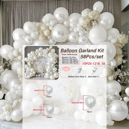 Arche Ballon Mariage Blanc Nacré