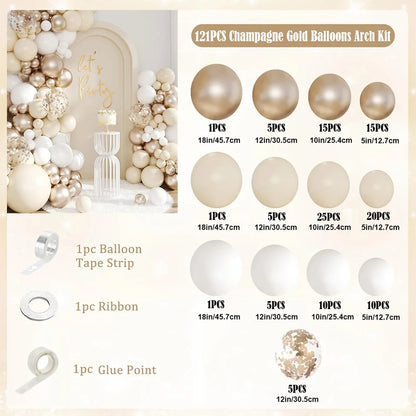 Arche Ballon Mariage Or Champagne — vue 2