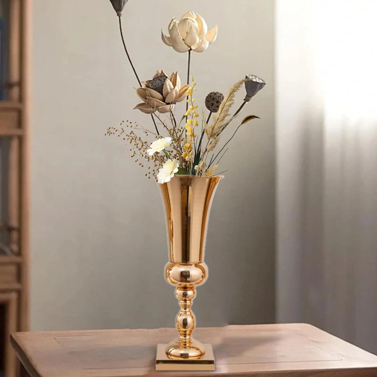 Vase centre de table mariage doré — vue 6