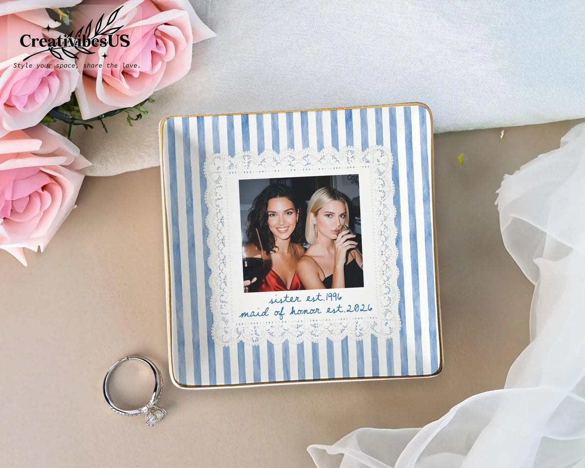 Vide-Poche Bague Photo Personnalisé Mariage