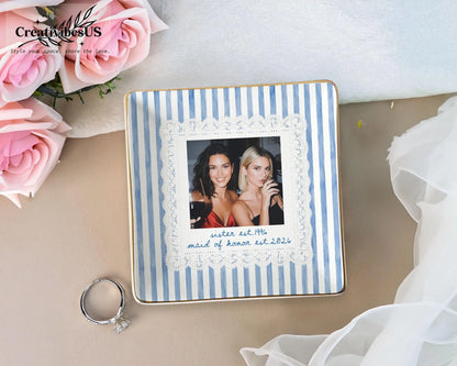 Vide-Poche Bague Photo Personnalisé Mariage