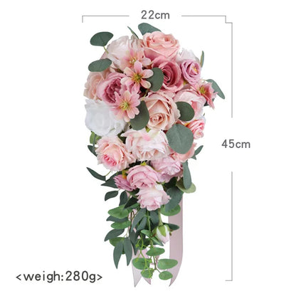 Bouquet de mariée artificiel en cascade — vue 11