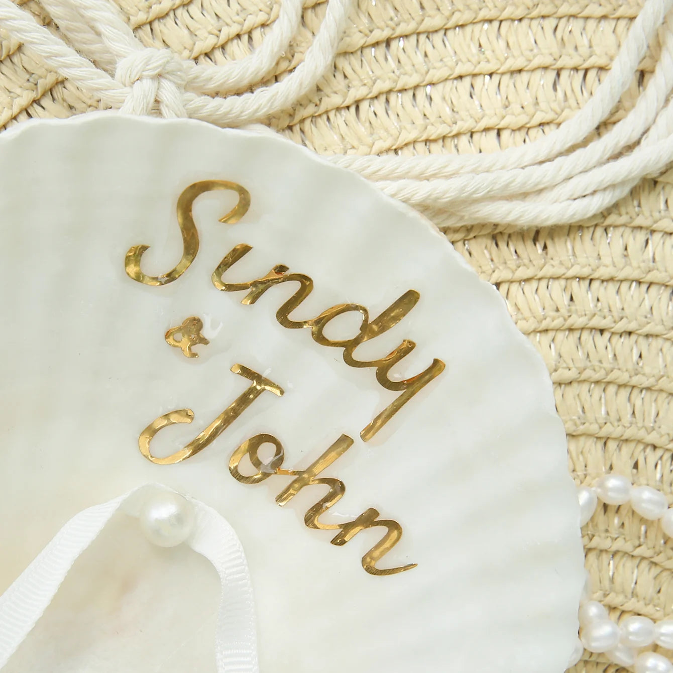 Porte alliance coquillage personnalisé mariage