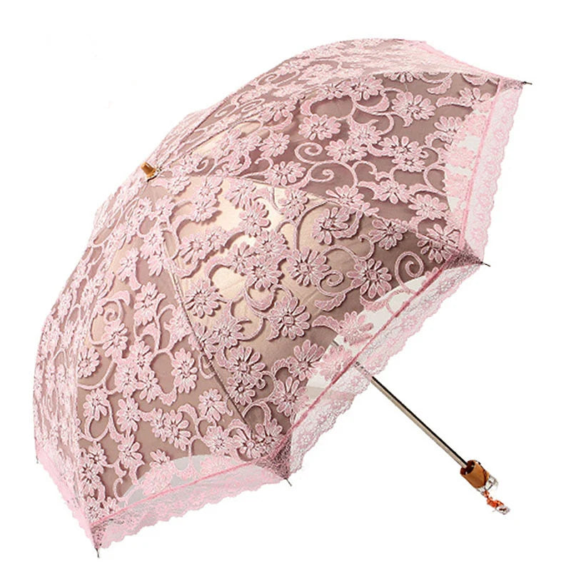 Ombrelle mariage pliante en dentelle