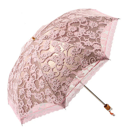 Ombrelle mariage pliante en dentelle