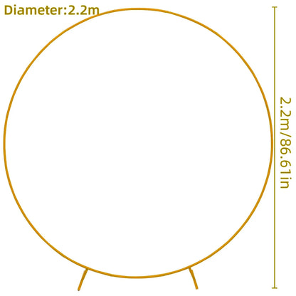 Arche Mariage Ronde Métal Doré — 2,20 m