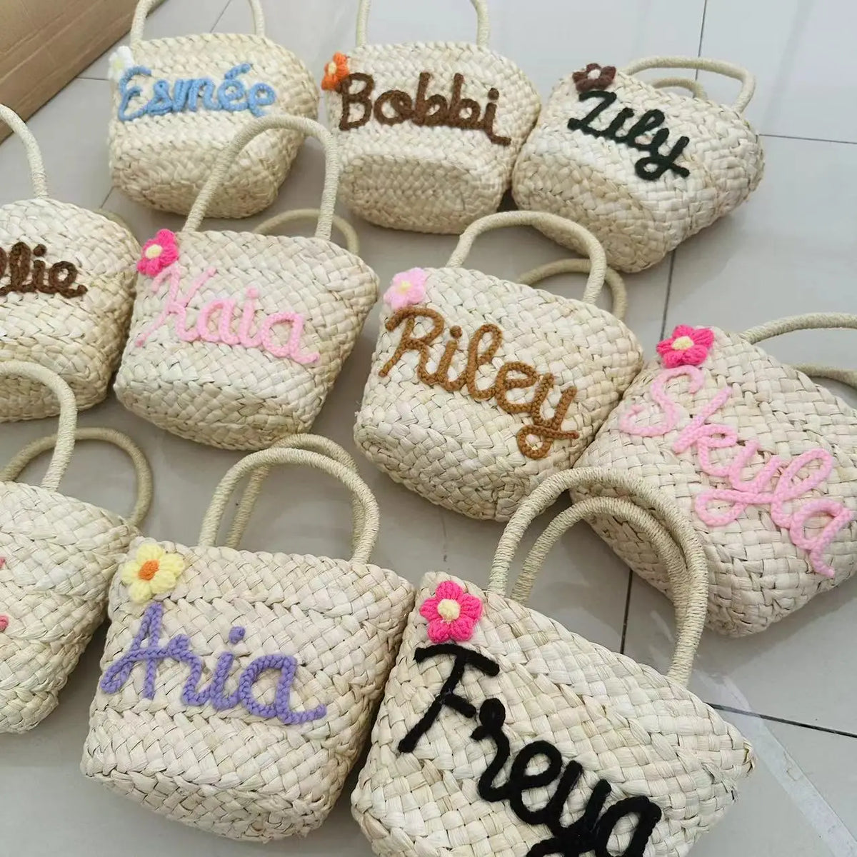 Sac en Paille Personnalisé Demoiselle d'Honneur