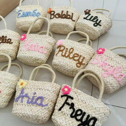 Sac en Paille Personnalisé Demoiselle d'Honneur