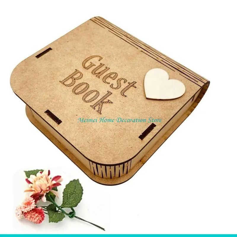 Livre d'Or Mariage Bois Champêtre Gravé