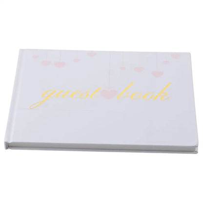 Livre d'Or Mariage Chic Blanc Rose Noir — Cœur