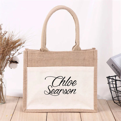 Sac Cabas Jute Personnalisé Demoiselle d'Honneur