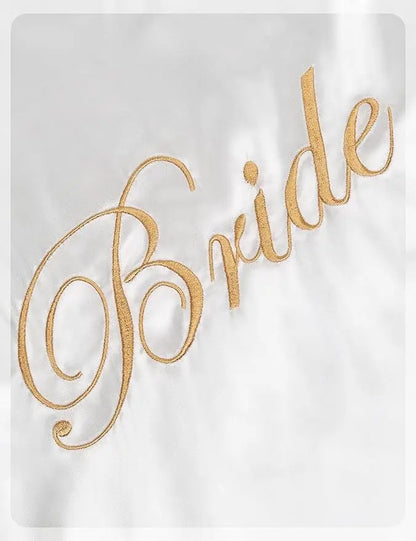 Peignoir de mariée satin à plumes — vue 5