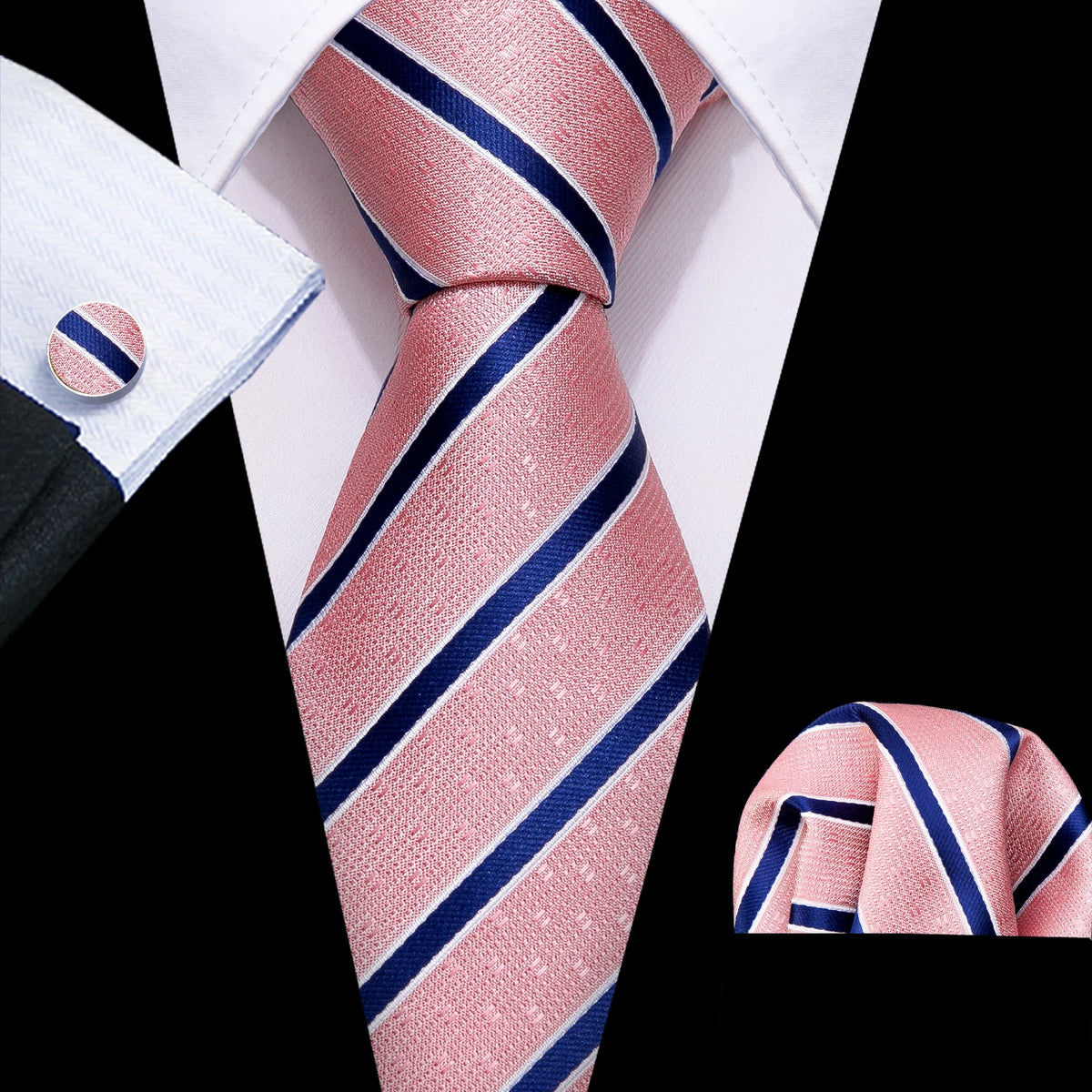 Cravate Mariage Homme Pochette et Manchettes — vue 34