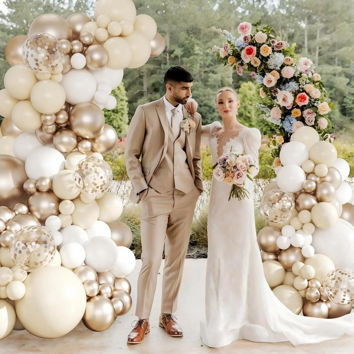 Arche Ballon Mariage Or Champagne — vue 4