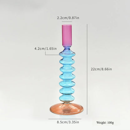 Bougeoir Vase Verre Coloré Mariage — vue 8