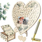 Livre d'or mariage original cœurs en bois