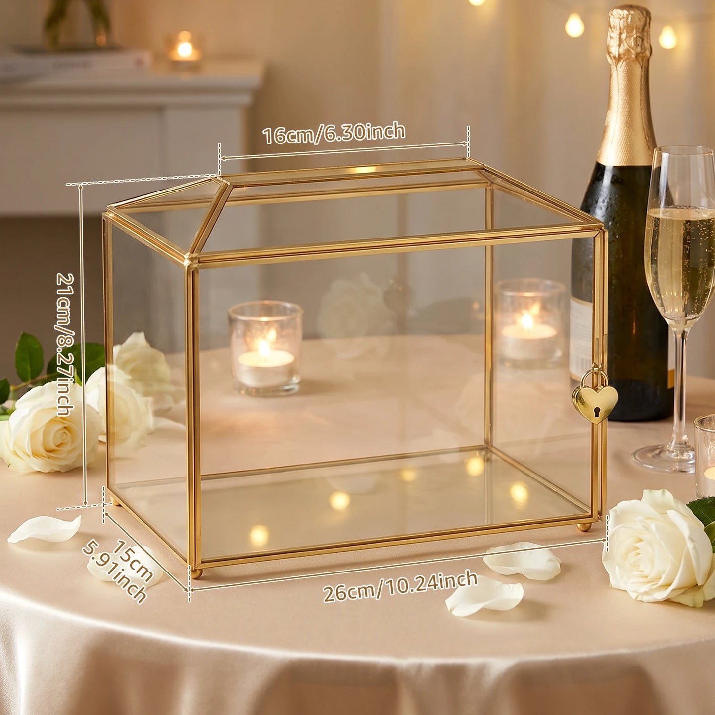 Urne Mariage Verre ou Acrylique avec Serrure