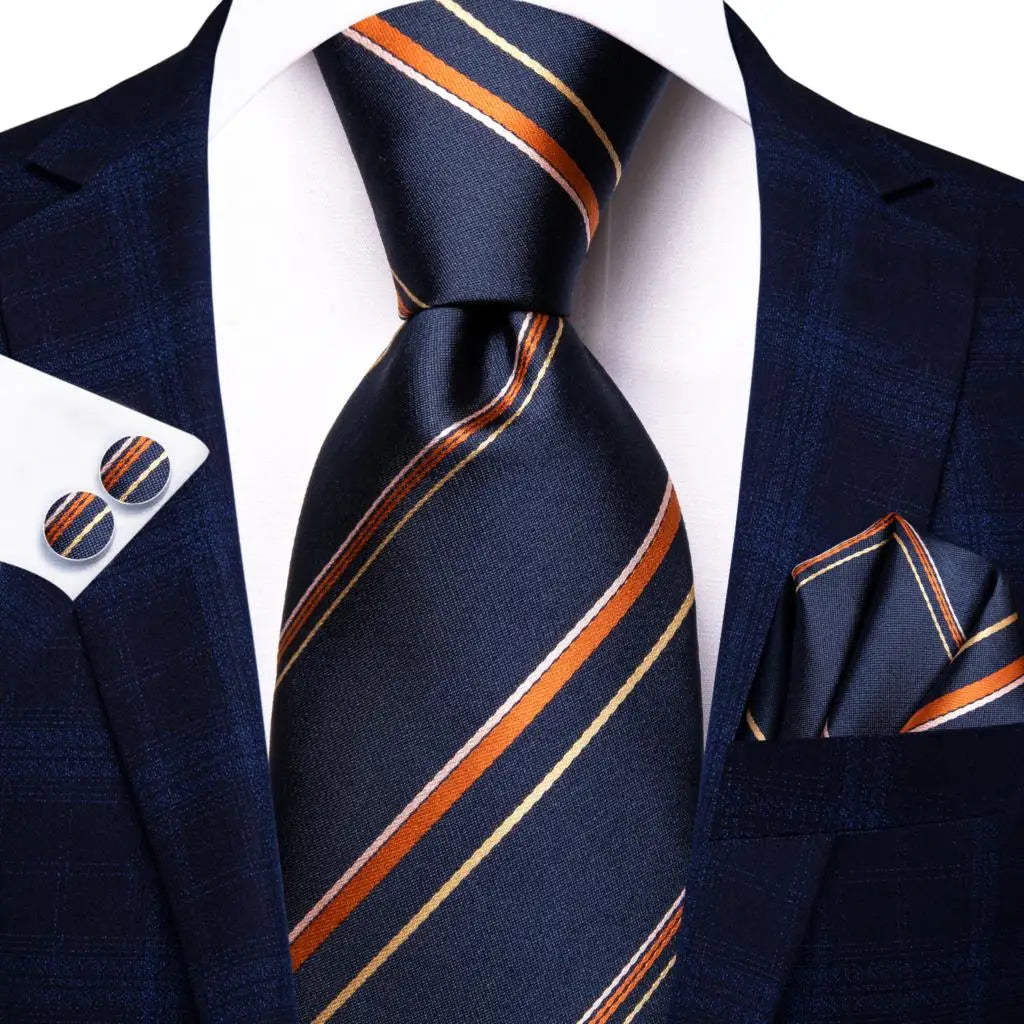 Coffret Cravate Mariage Homme avec Pochette et Manchettes
