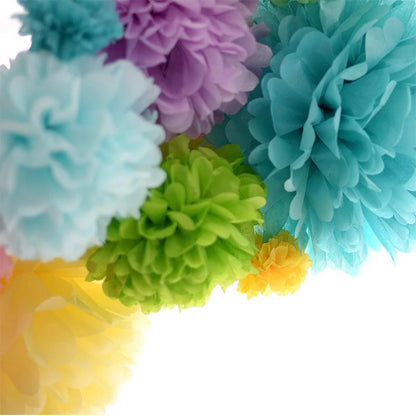 Pompons Papier Mariage Rose Doré