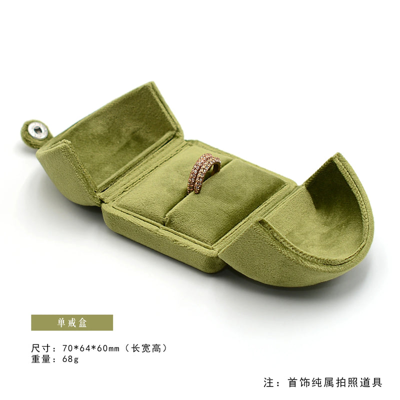 Écrin bague velours vert olive — vue 7